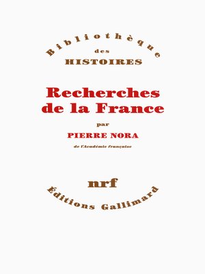 cover image of Recherches de la France
